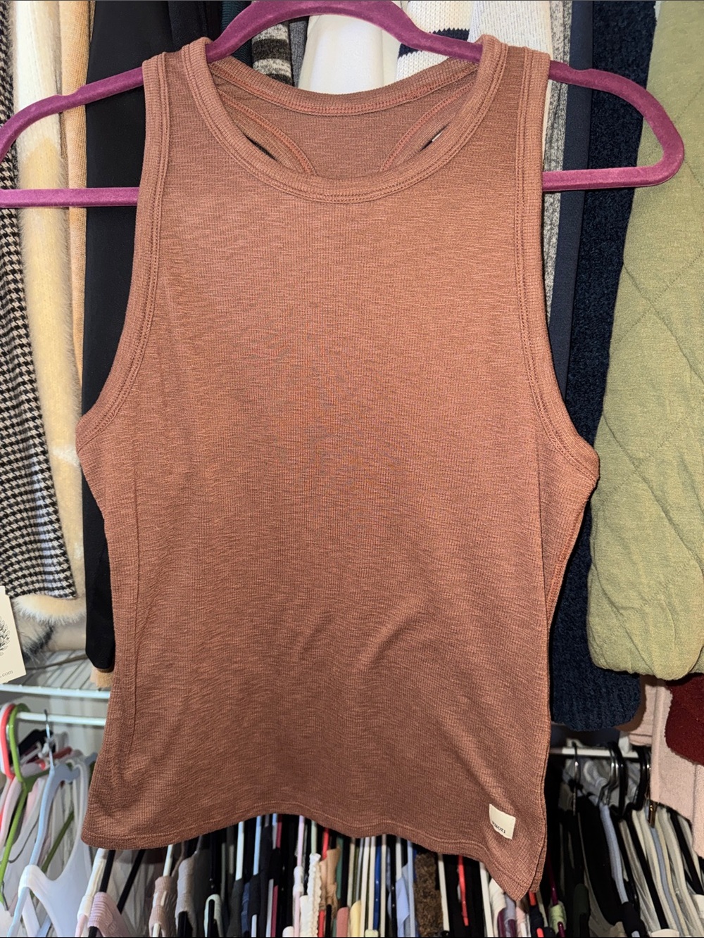 Vuori Women's Ribbed Sleeveless Tank Top - Brown
